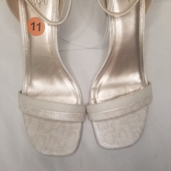 Impo Women 11M 3" High Heel Ankle Strap Open Toe Sandal Leopard Beige Ivory Shee - Picture 5 of 15